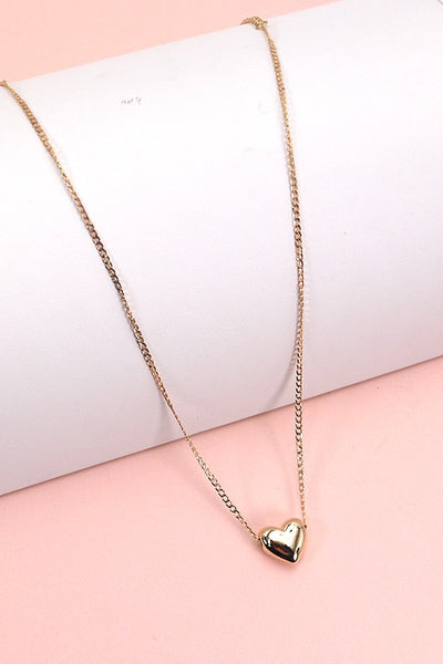 MOVABLE GOLD HEART CHARM NECKLACE | 80N336