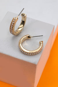 PEARL STUDDED HOOP EARRINGS | 31E24034