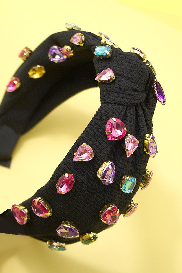 RHINESTONE WIDE KNOTTED HEADBAND | 40HB148