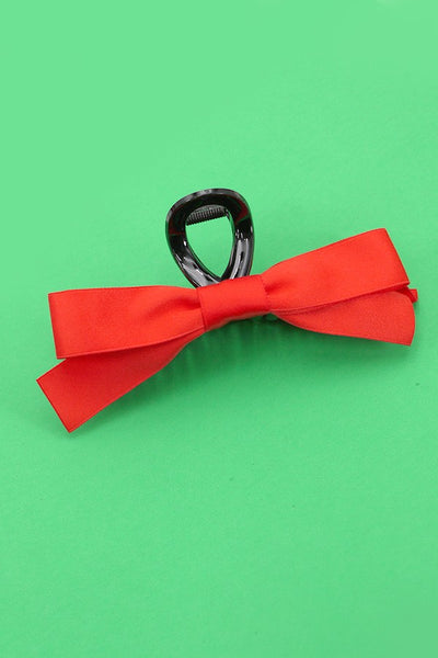 LARGE SILKY RIBBON BOW HAIR CLAW CLIPS | 40H720