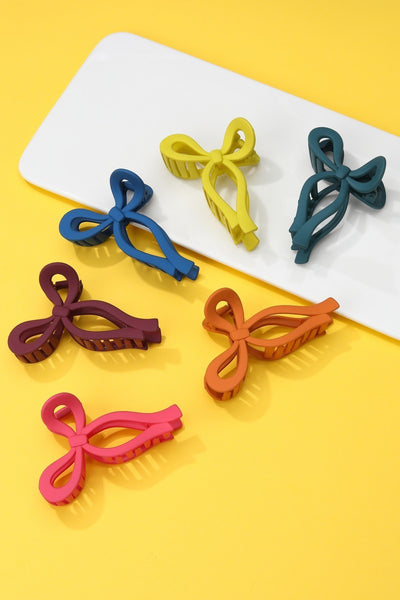 MATTE BOW HAIR CLAW CLIPS 12-piece set | 40H721-12 Pack