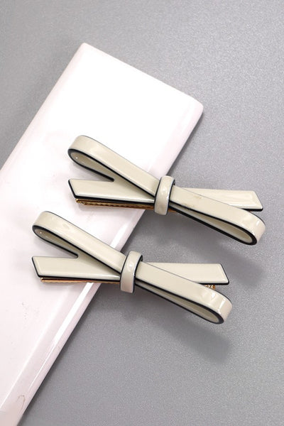 CELLULOSE ACETATE BOW HAIR PIN PAIR | 40H729