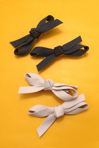 FABRIC BOW HAIR PIN PAIR | 40H731