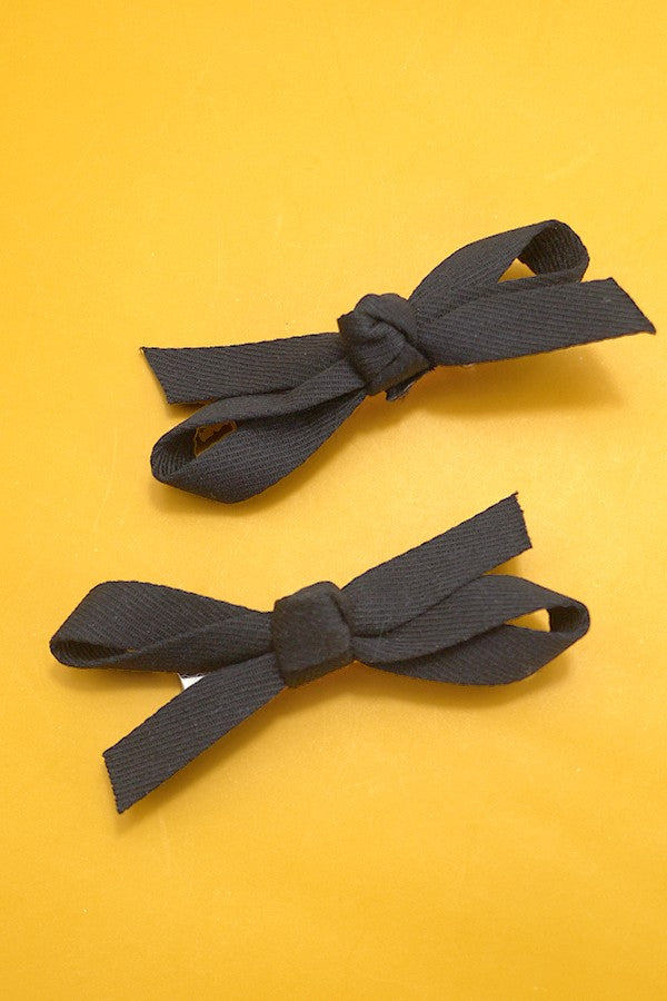 FABRIC BOW HAIR PIN PAIR | 40H731