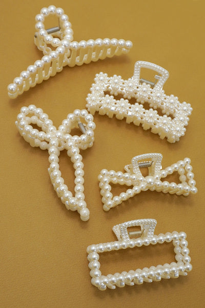 PEARL HAIR CLAW CLIPS | 40H736
