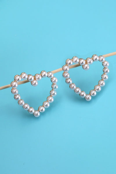 HEART PEARL STUD EARRINGS | 31E24164