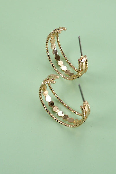 MID TRIO LAER HOOP EARRINGS | 31E24156