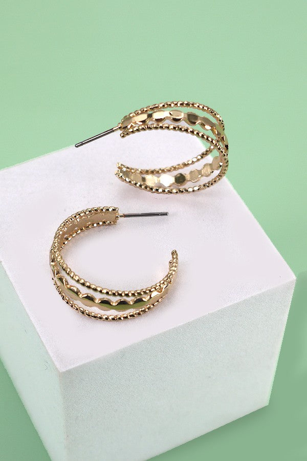 MID TRIO LAER HOOP EARRINGS | 31E24156