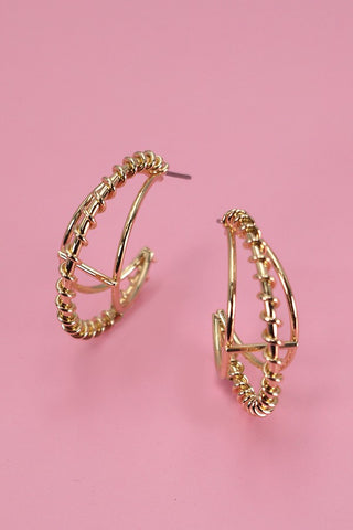 DOUBLE WIRE HOOP EARRINGS | 31E24160-GOLD