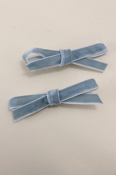 VELVET RIBBON BOW HAIR CLIPS PAIR  2PC SET | 40H745