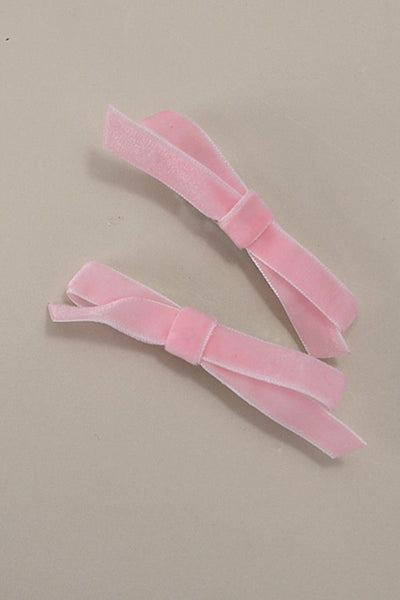 VELVET RIBBON BOW HAIR CLIPS PAIR  2PC SET | 40H745