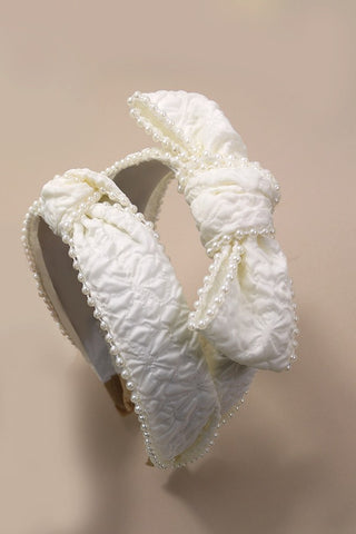 BRIDAL PEARL KNOT BOW HAIR BAND | 40HB149