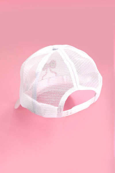 EMBROIDERY RIBBON BOW TRUCKER HAT CAP | 40HW718