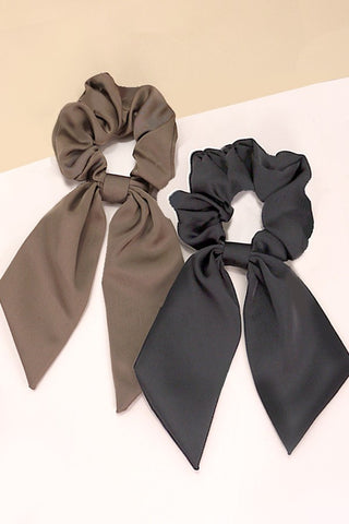 SILKY LONG BOW RIBBON SCRUNCHES | 40S723