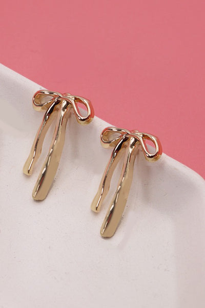 AUTHENTIC LONG BOW RIBBON STUD EARRINGS | 80E2707