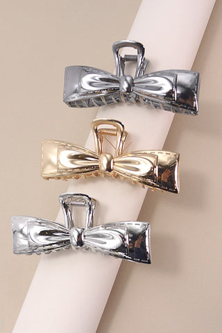 LARGE METAL BOW RIBBON HAIR CLAW CLIPS | 40H750