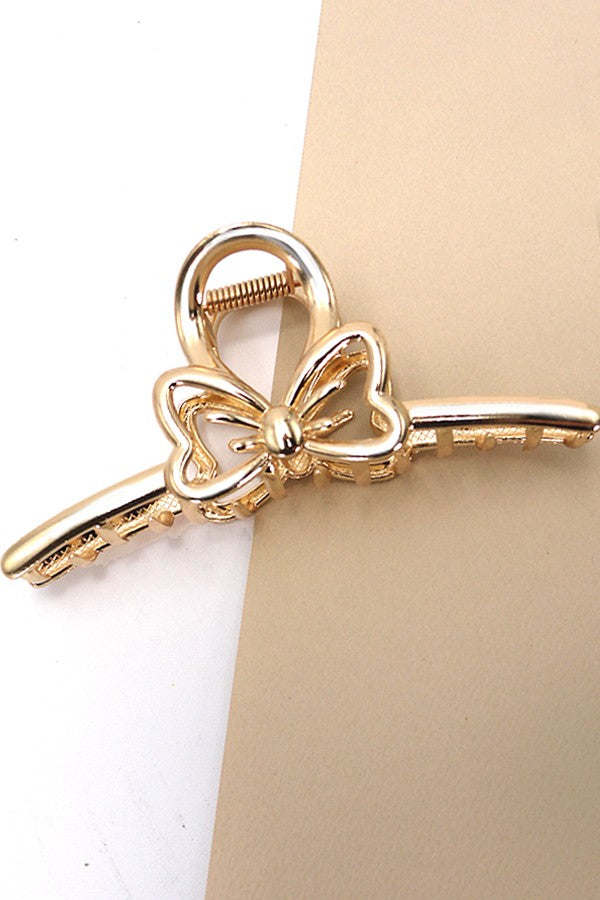 LARGE HEART BOW RIBBON HAIR CLAW CLIPS | 40H751