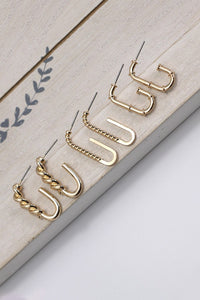 ROPE TWIST HUGGIE TRIO EARRINGS | 31E24275