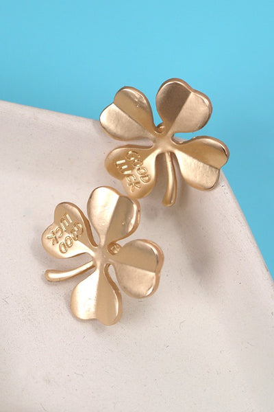 GOOLD LUCK ST PATRICK'S DAY CLOVER STUD EARRINGS | 80E2755