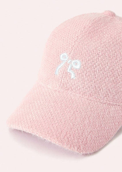 EMBROIDERY BOW FUZZY BASEBALL HAT CAP | 21HW401