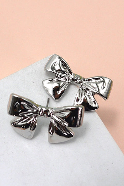 CLASSIC BOW RIBBON STUD EARRINGS | 80E2799