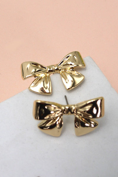 CLASSIC BOW RIBBON STUD EARRINGS | 80E2799