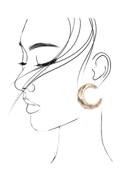 CHUNKY BUBBLE FACETED CUT HOOP EARRINGS | 80E2780