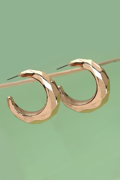 CHUNKY BUBBLE FACETED CUT HOOP EARRINGS | 80E2780