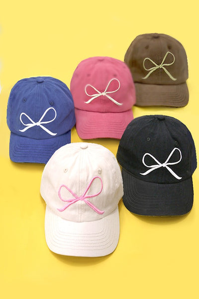 BOW RIBBON BASEBALL HAT CAP |  40HW720