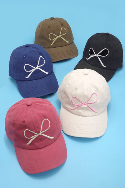 BOW RIBBON BASEBALL HAT CAP |  40HW720