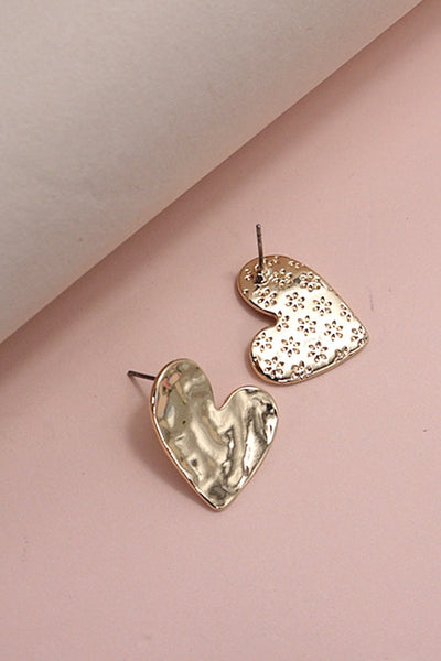 HAMMERED HEART STUD EARRINGS | 80E2811