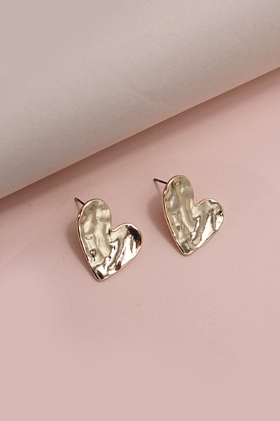 HAMMERED HEART STUD EARRINGS | 80E2811