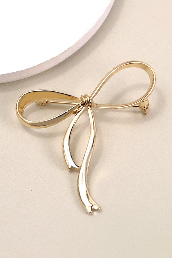 CLASSIC BOW RIBBON BROOCH PIN | 80P007