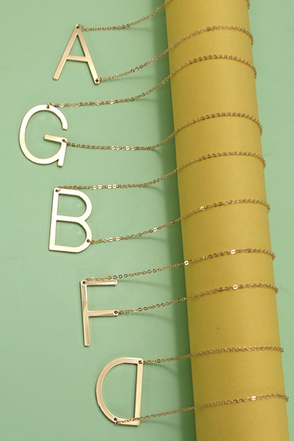 PERSONALIZED LARGE SIDEWAY INITIAL NECKLACE | 80N440