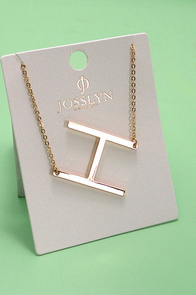 PERSONALIZED LARGE SIDEWAY INITIAL NECKLACE | 80N440