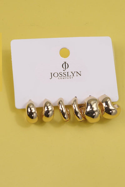 BUBBLY MINI HUGGIE HOOP TRIO EARRINGS | 80E2869