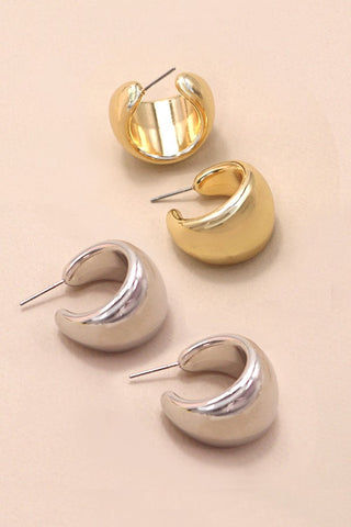 PUFFY BUBBLE WIDE HOOP EARRINGS | 80E2894