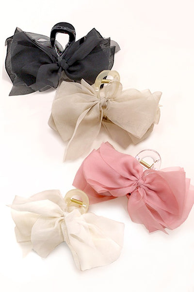 SHEER BOW RIBBON HAIR CLAW CLIPS | 40H758