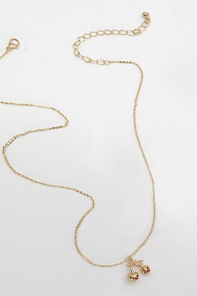 GOLD MINI CHERRY CHARM NECKLACE | 80N770