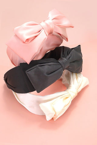 SATIN BOW HEADBAND HAIR BAND | 40HB153