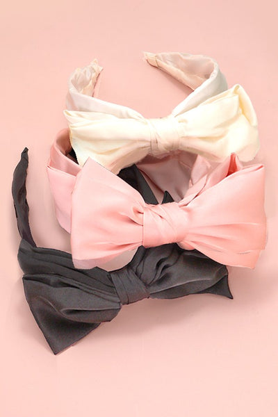 SATIN BOW HEADBAND HAIR BAND | 40HB153