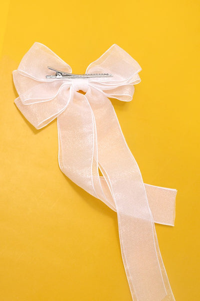 ORGANZA SHEER BOW RIBBON HAIR CLIPS | 40H756