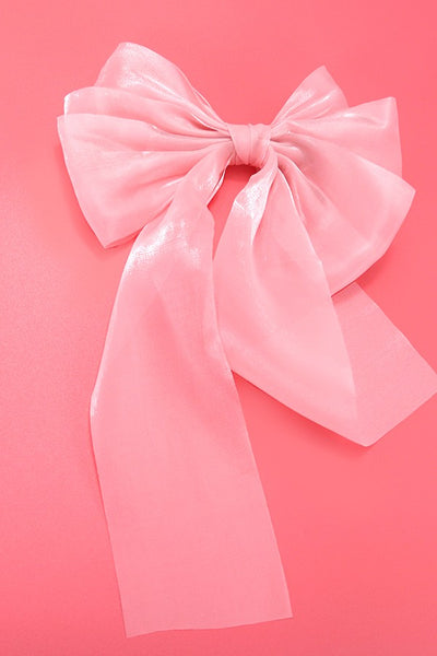 LARGE ORGANZA SHEER BOW RIBBON HAIR CLIPS | 40H757