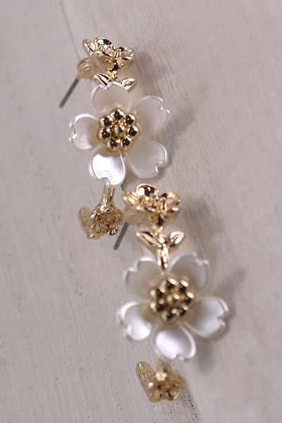 PEARL FLOWER HOOP EARRINGS | 80E2950