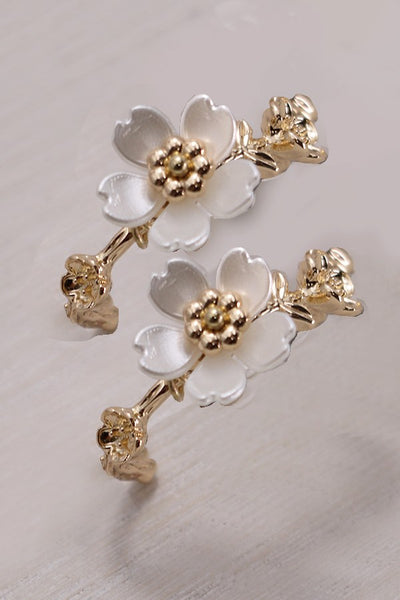 PEARL FLOWER HOOP EARRINGS | 80E2950