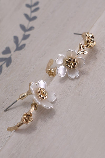 PEARL FLOWER HOOP EARRINGS | 80E2950