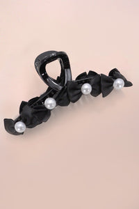 LARGE PEARL BOW HAIR CLAW CLIPS | 40H762