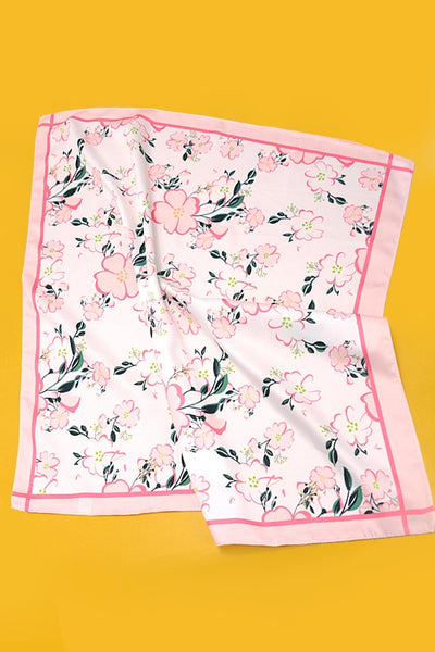 FLOWER LEAF SILKY FEEL BANDANA SCARFF | 40SC623