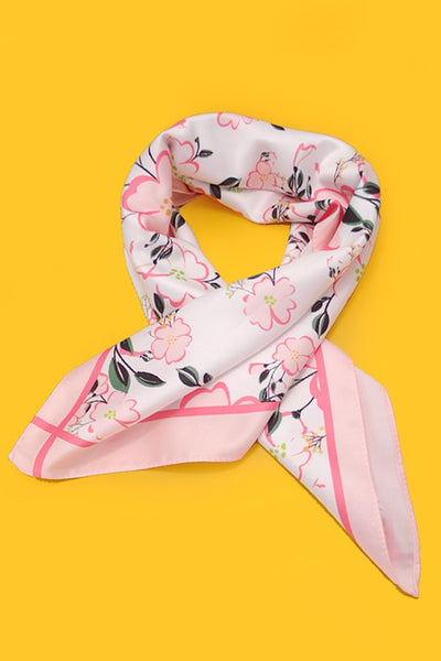 FLOWER LEAF SILKY FEEL BANDANA SCARFF | 40SC623