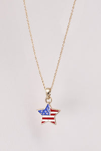 4TH OF JULY FLAG STAR NECKLACE | 80N543